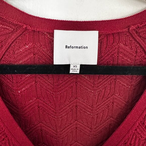 Reformation Sutton Regenerative Merino Open Knit Sweater - Picture 3 of 5